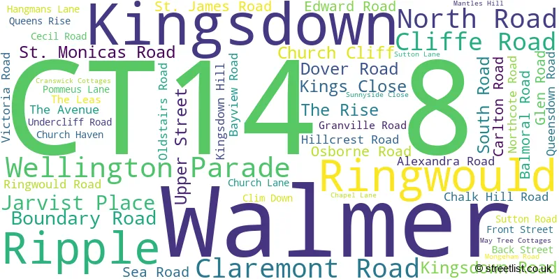 A word cloud for the CT14 8 postcode